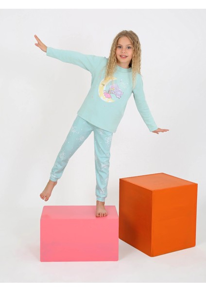Uzun Kollu Kız Çocuk Pijama Takımı Moon Nıght