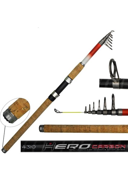Hero Carbon 390 cm 40-80 gr Teleskopik Olta Kamışı