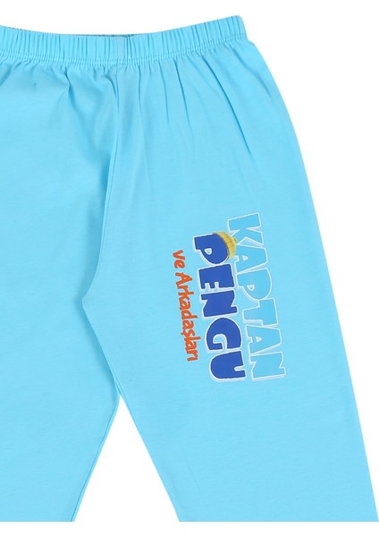 Trt Çocuk Kaptan Pengu Erkek Çocuk Kısa Kollu %100 Pamuklu Pijama Takımı