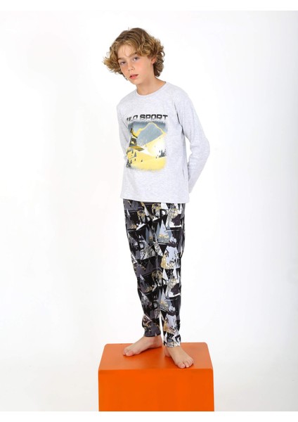 Uzun Kollu Erkek Çocuk Pijama Takımı Wıld Sport