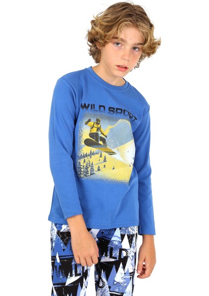 Uzun Kollu Erkek Çocuk Pijama Takımı Wıld Sport