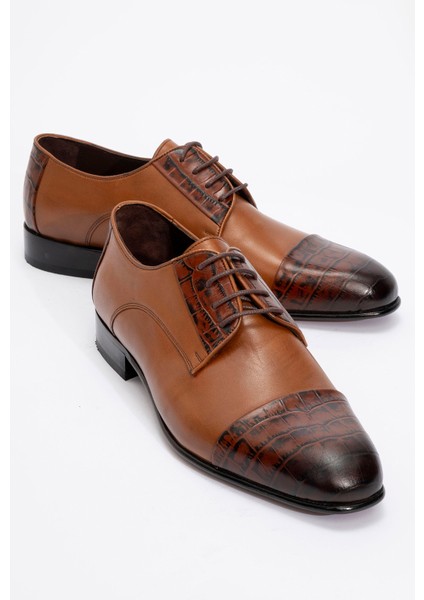 Erkek Gerçek Kösele Taban El Yapımı Klasik Ayakkabı Gerçek Deri Osc 2445 Hardal fiyatları