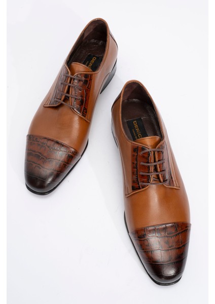 Erkek Gerçek Kösele Taban El Yapımı Klasik Ayakkabı Gerçek Deri Osc 2445 Hardal indirimleri