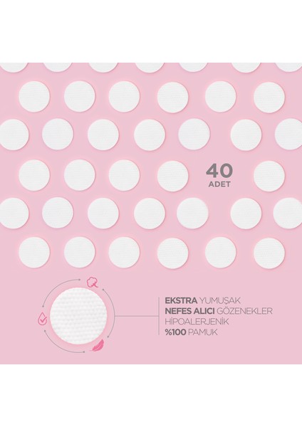Gül Suyu Niacinamide ve Allantoin Içerikli Tonik Ped (40 Adet)