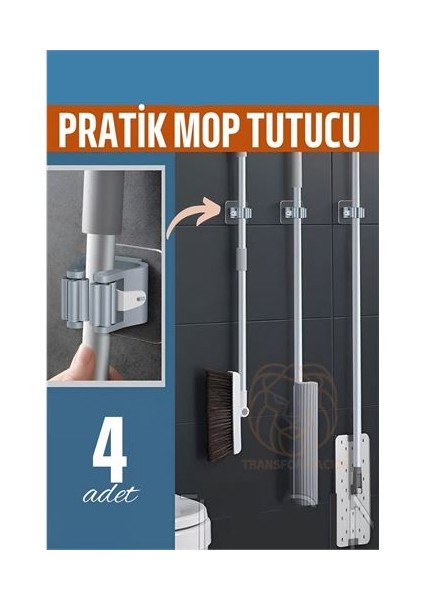 Engithalat Yapışkanlı Pratik Mop Tutucu 4 Adet