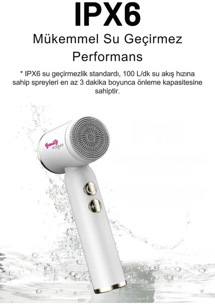 6 Başlık 3 Aşamalı LED Şarjlı Ekranlı Peeling Yüz Masaj Cilt Bakım Cihazı Aleti Frimatör Brush