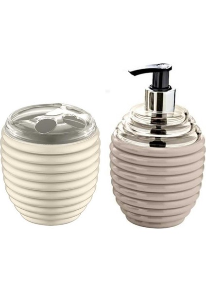 Şık Banyo Seti - Sıvı Sabunluk ve Diş Fırçalık Ikili Set