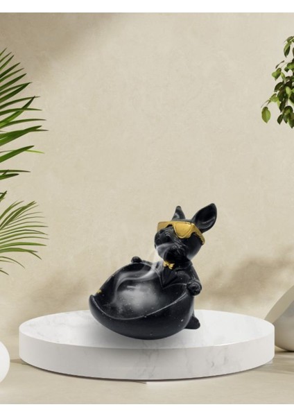 Pug Köpek Şeklinde Siyah Gold Biblo Tütsülük fiyatları