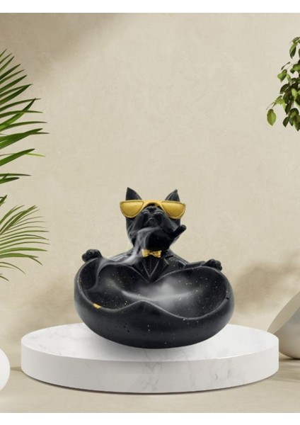 Pug Köpek Şeklinde Siyah Gold Biblo Tütsülük modelleri