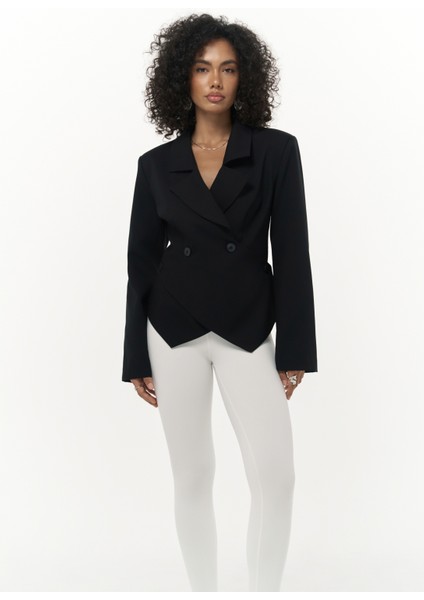 Norbury Üçgen Detay Siyah Blazer