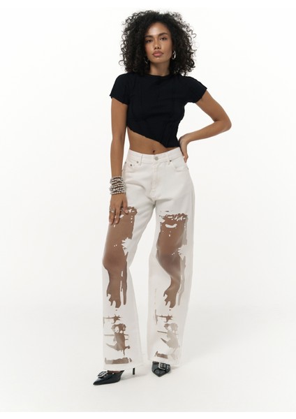 Norris Asimetrik Siyah Crop