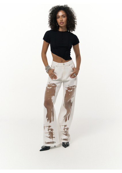Norris Asimetrik Siyah Crop