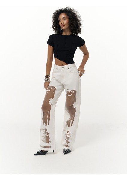 Norris Asimetrik Siyah Crop