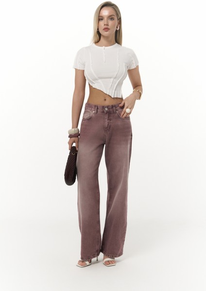 Norris Asimetrik Ekru Crop