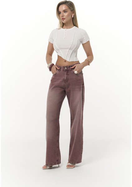 Norris Asimetrik Ekru Crop
