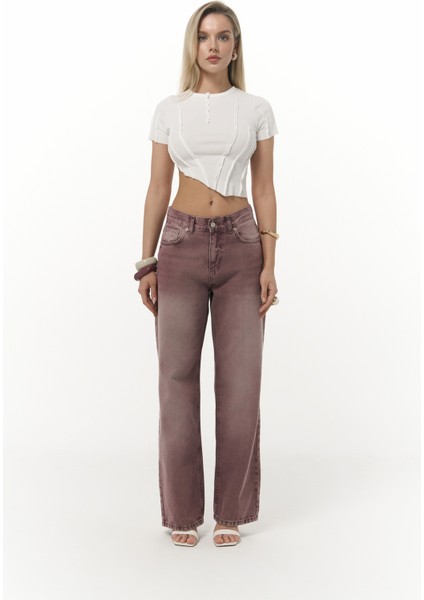 Norris Asimetrik Ekru Crop