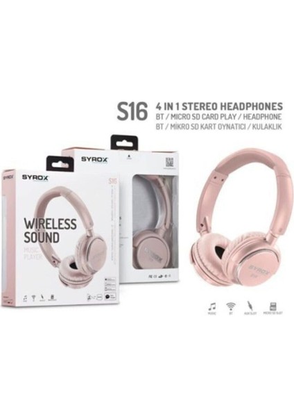 S16 Kablosuz Hafıza Kartlı Bluetooth Kulaküstü Kulaklık fiyatları