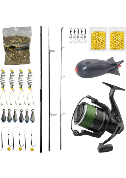 Yekoutdoor Göl Oltası Seti Prologic C-Series 12ft 360 Cm 3.5 Lb 3 Parça&Dam Quick Darkside 4b Spod 7000s Fd 3+1bb Olta Makinesi