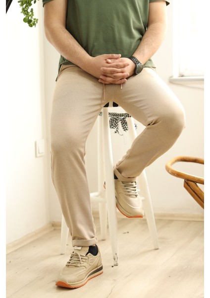 Erkek Duble Paça | Beli Lastikli Jogger Pantolon | Cepli Tasarım | Şık ve Rahat Model