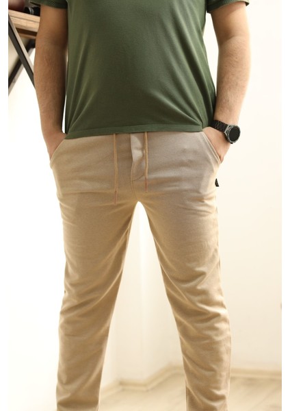 Erkek Duble Paça | Beli Lastikli Jogger Pantolon | Cepli Tasarım | Şık ve Rahat Model