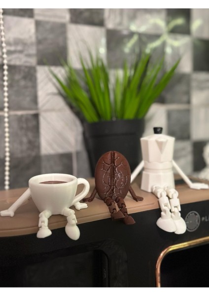 Kahve Tutkunlarına Özel 3'lü Kahve Köşesi Seti - Kahve Çekirdeği, Coffee Pot, Kahve Fincanı