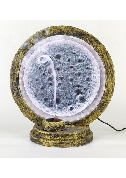 Dolunay Dekoratif Konik Tütsülük Işıklı (Beyaz)