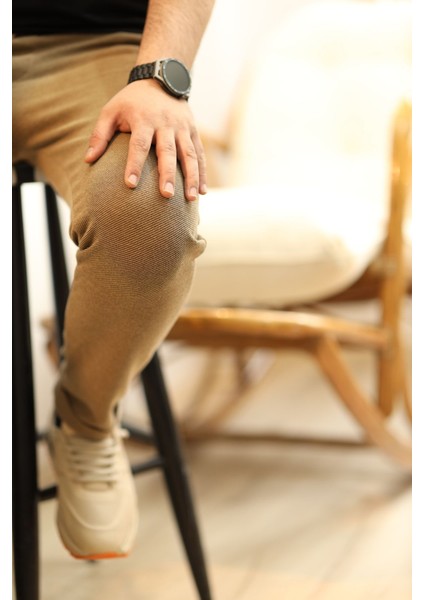 Erkek Slim Fit Likralı Beli Lastikli Jogger Pantolon| Slim Fit ve Rahat Pantolon