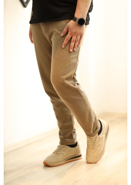 Erkek Slim Fit Likralı Beli Lastikli Jogger Pantolon| Slim Fit ve Rahat Pantolon