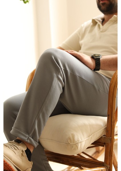 Erkek Slim Fit Likralı Beli Lastikli Jogger Pantolon| Slim Fit ve Rahat Pantolon