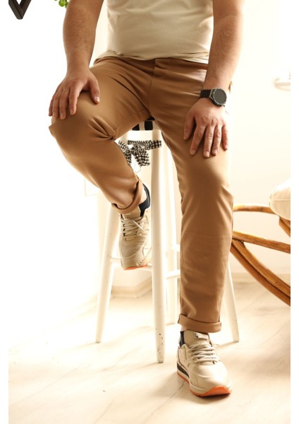 Erkek Slim Fit Likralı Beli Lastikli Jogger Pantolon| Slim Fit ve Rahat Pantolon