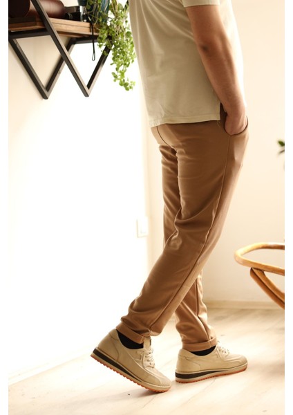 Erkek Slim Fit Likralı Beli Lastikli Jogger Pantolon| Slim Fit ve Rahat Pantolon