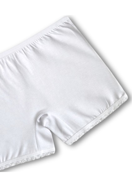 %95 Pamuklu Likralı Penye Kız Çocuk Boxer Külot Iç Çamaşır 6lı Set
