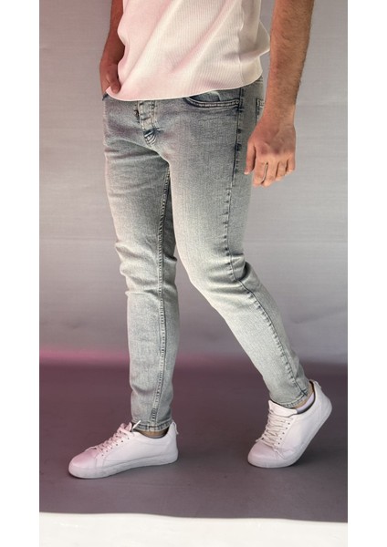 Yeşil-Mavi Yıkamalı Slim Fit Jean