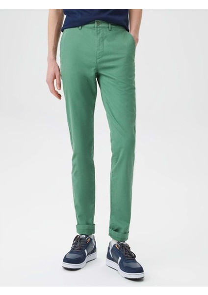 30134 Erkek Slim Fit Chino Keten Pantolon - Heredot - Yeşil - ST01613-YEŞIL-34