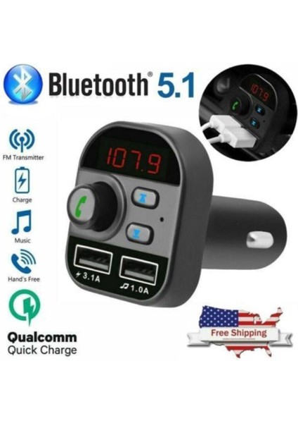 Carx9 Bluetooth Araç Kiti Fm Transmitter Çift USB Çıkışlı Cn-41