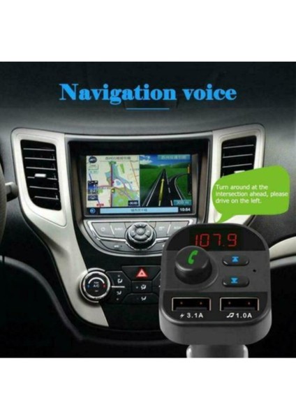Carx9 Bluetooth Araç Kiti Fm Transmitter Çift USB Çıkışlı Cn-41