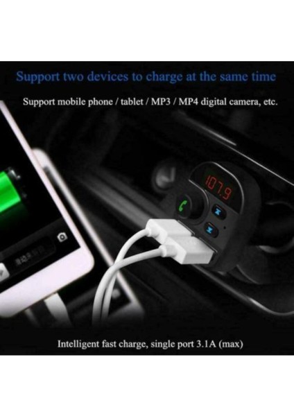 Carx9 Bluetooth Araç Kiti Fm Transmitter Çift USB Çıkışlı Cn-41