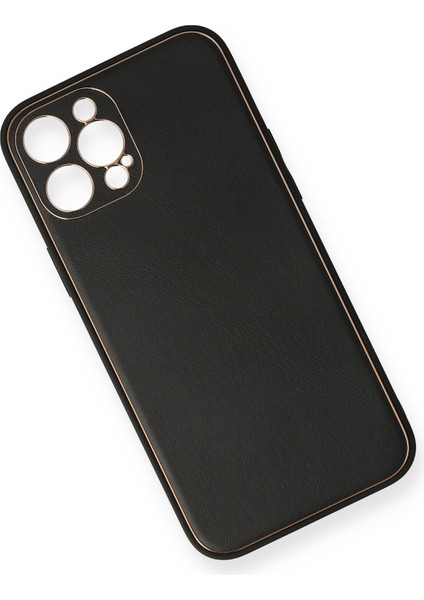 Apple iPhone 12 Pro Max Kılıf Coco Deri Silikon Kapak - Siyah Zngzr
