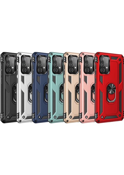Samsung Galaxy A52S Kılıf Sofya Yüzüklü Silikon Kapak - Yeşil Zngzr