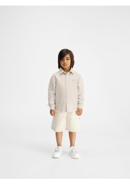 Konforlu Overshirt Doudoune Kutulu Kesim, Yastıklı ve Nakışlı Göğüs Cebi