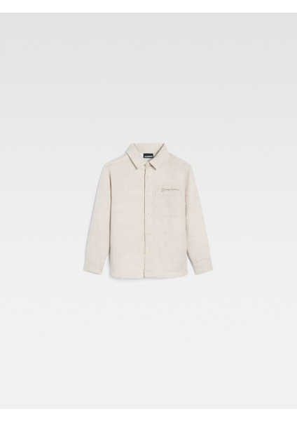 Konforlu Overshirt Doudoune Kutulu Kesim, Yastıklı ve Nakışlı Göğüs Cebi