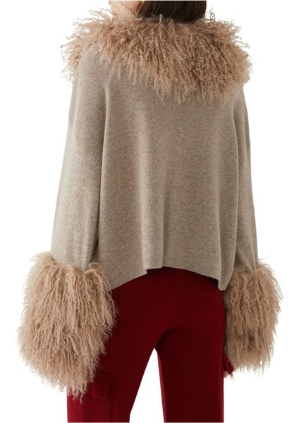 Yün Dokuma Ceket - Deri Yaka ve Manşetler modelleri