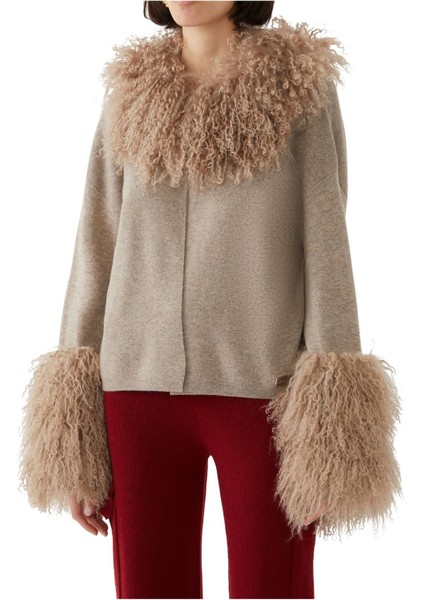 Yün Dokuma Ceket - Deri Yaka ve Manşetler indirimleri