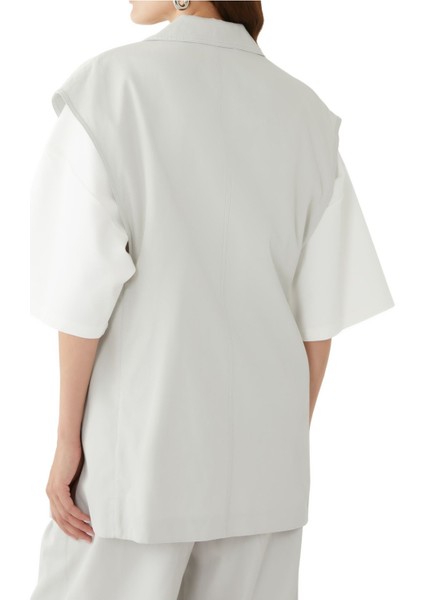 Oversize Iki Düğmeli Ceket Yeleği modelleri