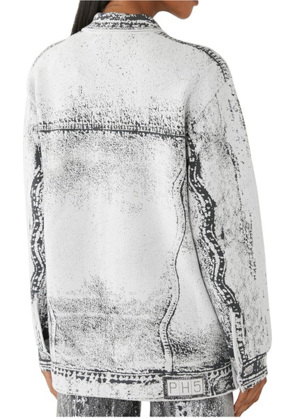 Hana Denim Desenli Oversize Ceket