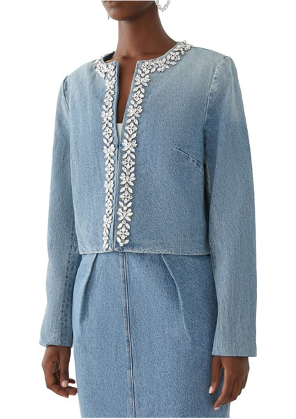 Işıltılı Denim Ceket indirimleri