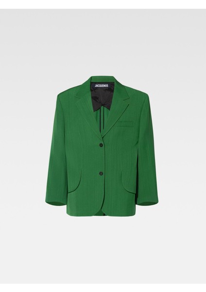 Şık Oversized Blazer Yüksek Kalite Viskon ve Ipek Karışımı