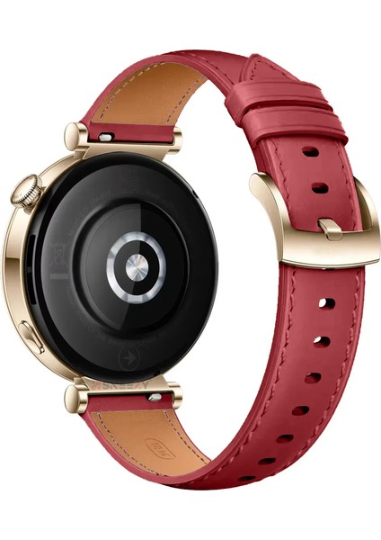 Huawei Watch Gt5 41MM Ile Uyumlu Starlight Gold Metal Tokalı Deri Zarif Şık Kordon fiyatları