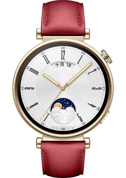 Huawei Watch Gt5 41MM Ile Uyumlu Starlight Gold Metal Tokalı Deri Zarif Şık Kordon modelleri