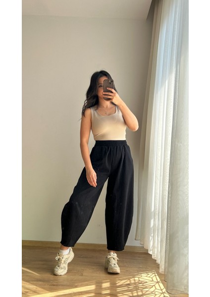 Gabardin Balon Paça Pantolon